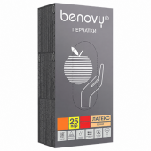 Перчатки латексные BENOVY High Risk, синие, L, 25 пар